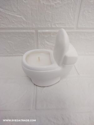 Забавна свещ - аромат РОЗА - цвят бял