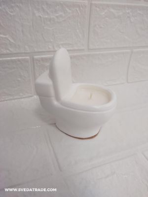 Забавна свещ - аромат РОЗА - цвят бял