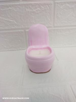 Забавна свещ - аромат РОЗА - цвят розов