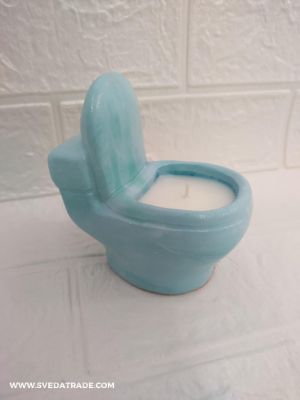 Забавна свещ - аромат РОЗА - цвят тюркоаз